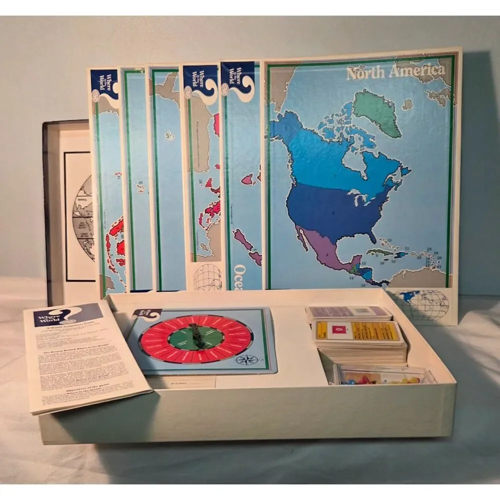 Where in the World Board Game Vintage Geography Educational Game